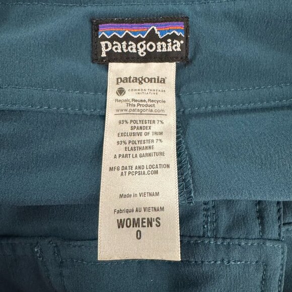 Patagonia Meridian Board Shorts Womens Size 0 Teal Beach Solid SS-1922 - Picture 9 of 10